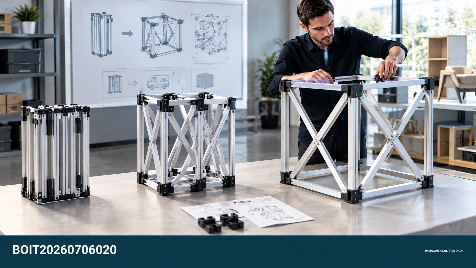 Tecnologia italiana brevettata per strutture collassabili e prodotti modulari