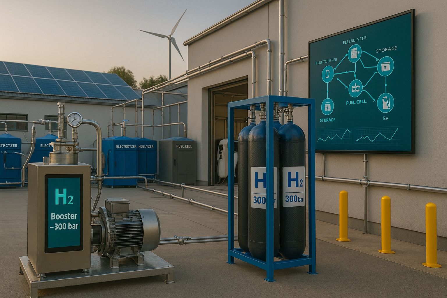 Integrazione e rifornimento H2 modulari per mobilità, logistica e industria