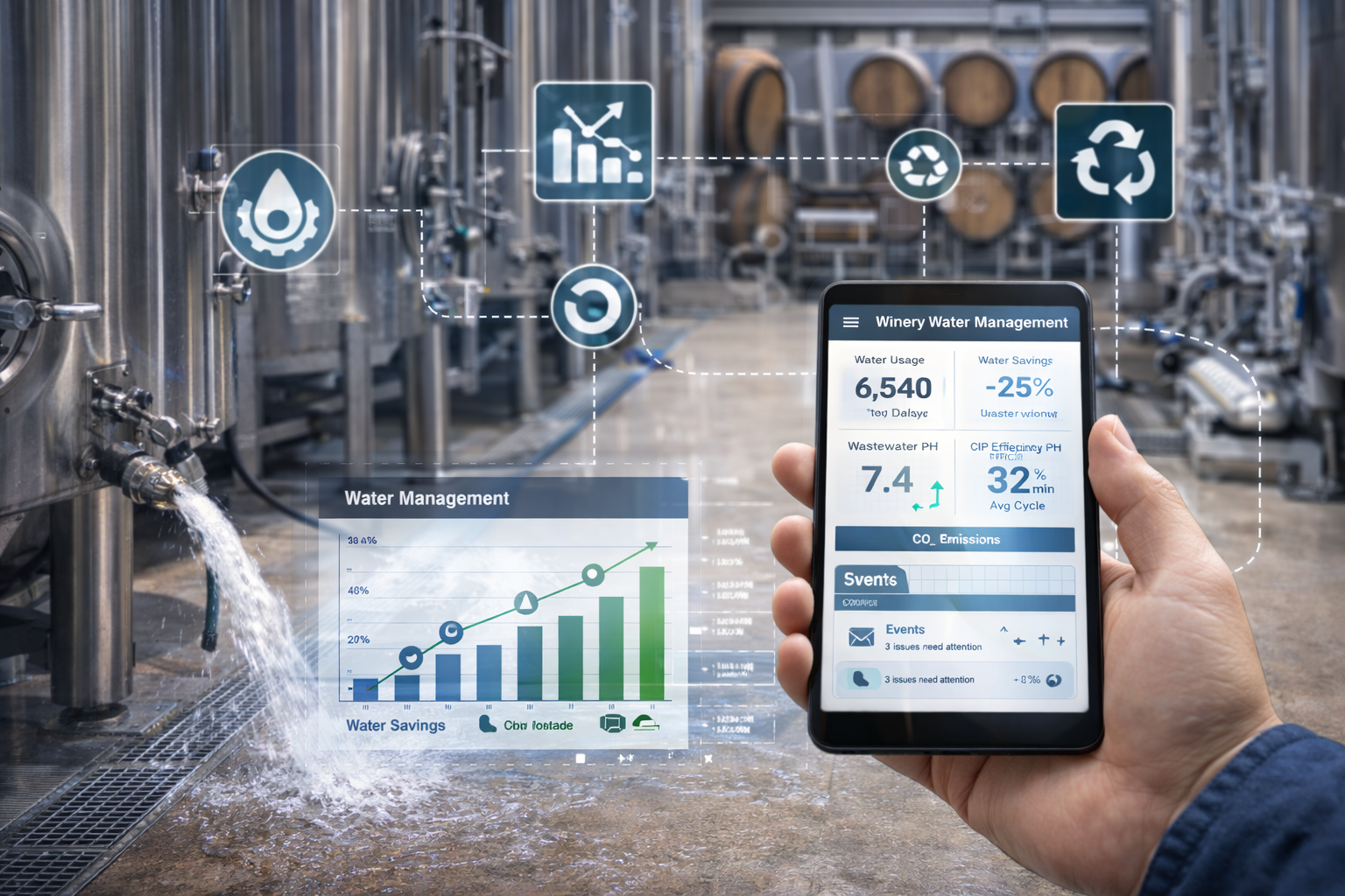 Water management in cantina