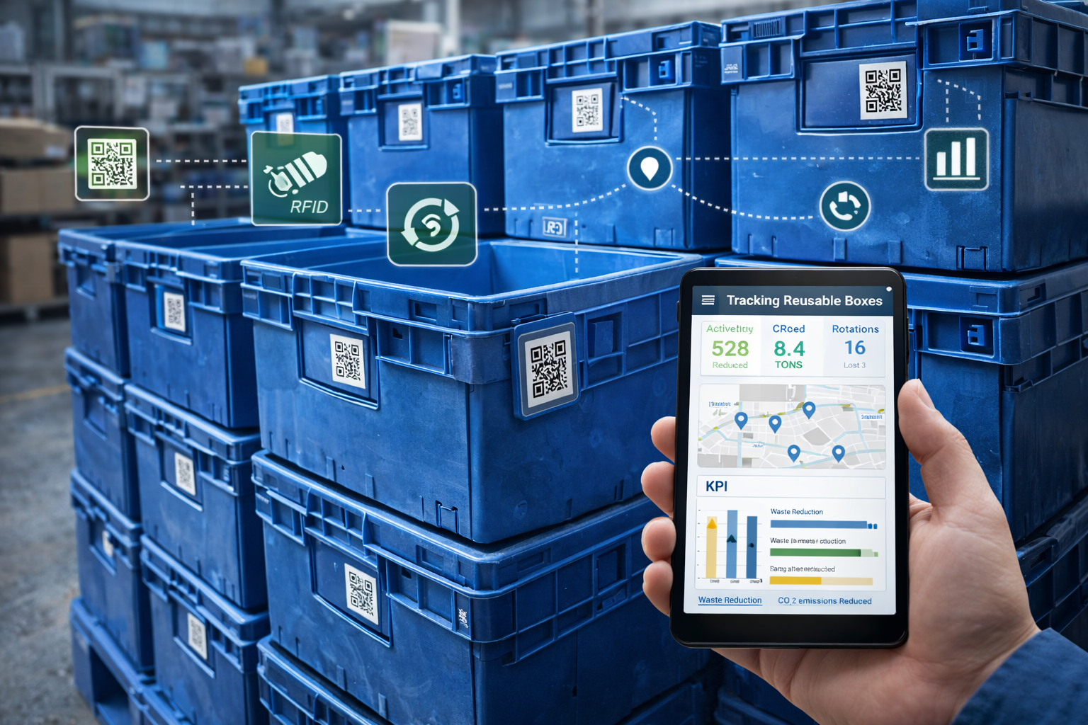 Tracciabilità digitale e impatto misurabile per box riutilizzabili