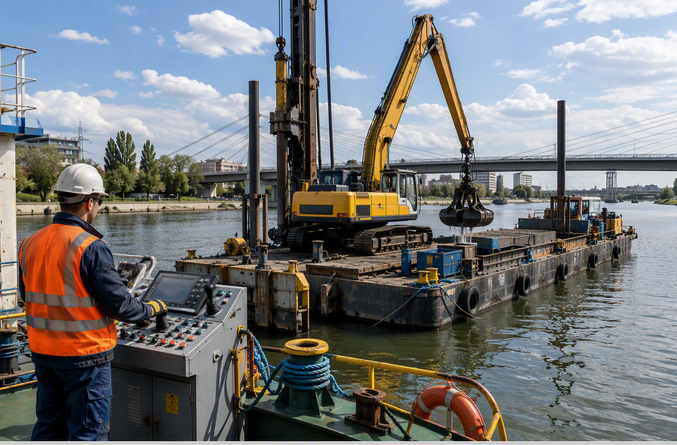 PMI polacca offre mezzi galleggianti con equipaggio per cantieri su infrastrutture e vie d'acqua