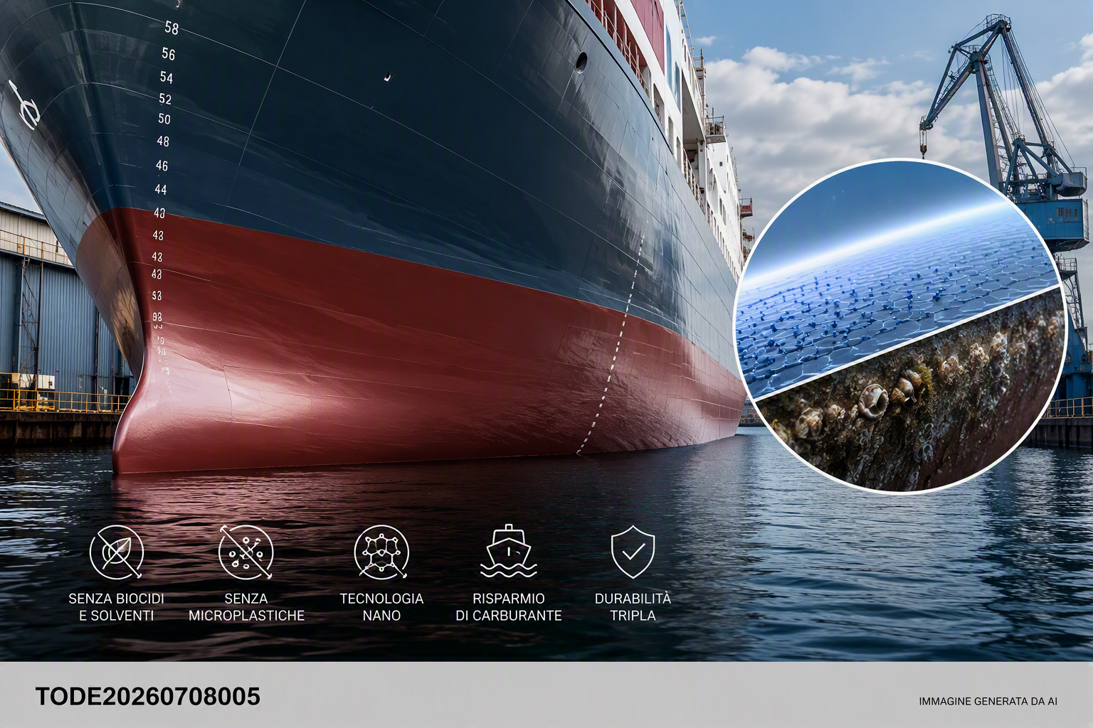 Rivestimento anti-fouling per scafi senza microplastiche